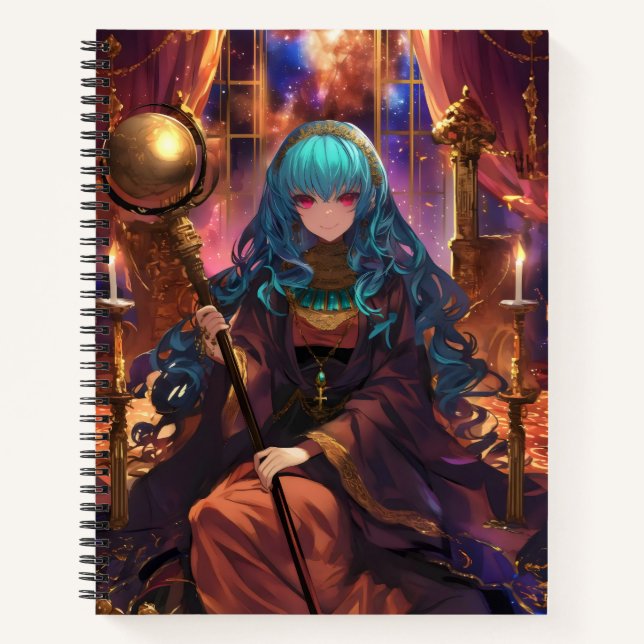 Anime Girl Magician Fantasy Notizbuch (Vorderseite)