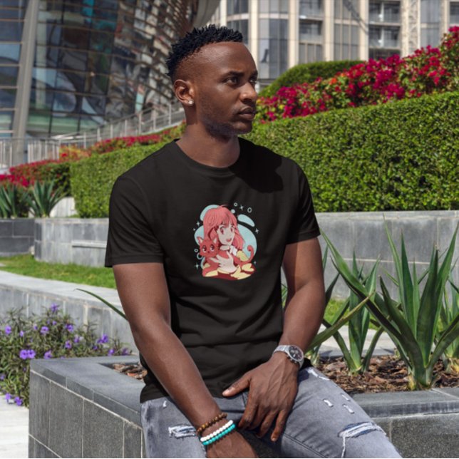 Anime Girl mit Katze T-Shirt (Von Creator hochgeladen)