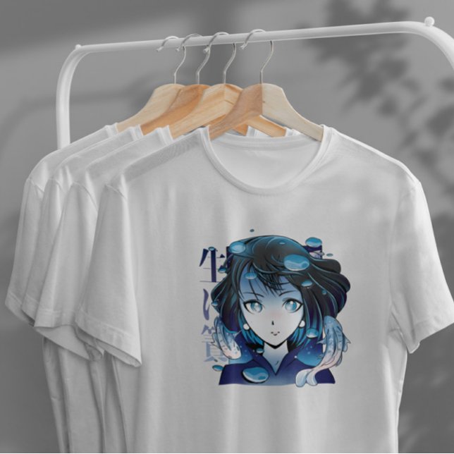 Anime Girl mit Koi-Fischen T-Shirt (Von Creator hochgeladen)