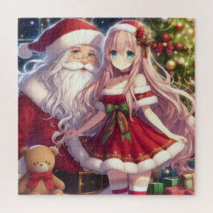 Anime Girl mit Weihnachtsfeiern
