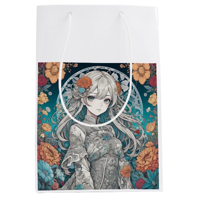 Anime Girl Mittlere Geschenktüte (Vorderseite)