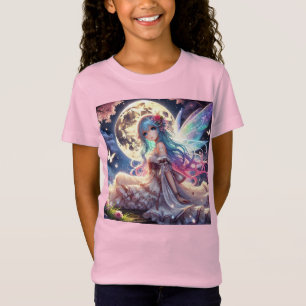 Anime Girl Moon Fairy Princess in Garden T-Shirt