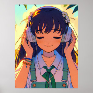 Anime Girl - Musik hören Poster