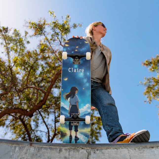 Anime Girl Name Skateboard (Außen 1)