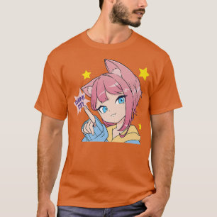 Anime Girl Niedlich Kawaii Anime Cat Ears Manga Ot T-Shirt