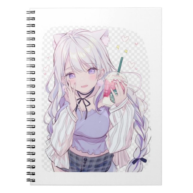Anime Girl Notebook Notizblock (Vorderseite)