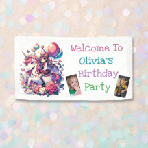 Anime Girl on Unicorn Geburtstag Personalisiert