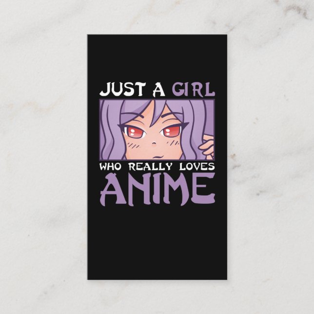 Anime Girl Otaku Kids Japanisches Comic Manga Fan Visitenkarte (Vorderseite)