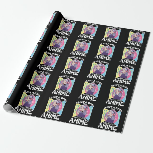 Anime Girl Otaku Teen Japanisch Manga Comic Fan Geschenkpapier (Ungerollt)