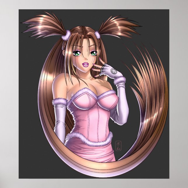 Anime Girl - Pink Poster (Vorne)