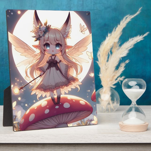 Anime Girl Pixie Hippie Moon Fairy Fotoplatte (Seite)