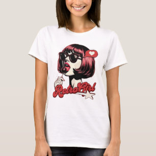 Anime Girl Pop Art Grafik T-Shirt - Süße Retro Ma