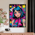 Anime Girl Poster Moderner Pop Art Style Wall Deko<br><div class="desc">Mit diesem lebendigen Girl-Poster in modernem Pop-Kunststil verleihen Sie Ihrem Raum eine kühne Persönlichkeit. Mit auffallenden Farben, ausdrucksvollem Charakter und einer spielerischen zeitgenössischen Drehung ist diese Wandkunst perfekt für Animateure, Pop-Kunstliebhaber und alle, die eine einzigartige Dekoration genießen. Ideal für Schlafzimmer, Spielzimmer, Studios oder kreative Räume, ist es ein herausragendes Stück,...</div>