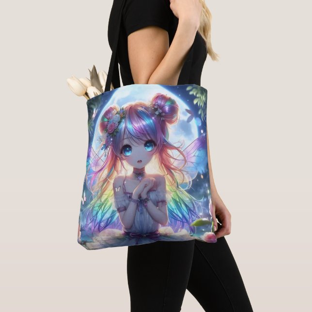 Anime Girl Rainbow Hair Singing Moon Fairy Tasche (Von Nahem)