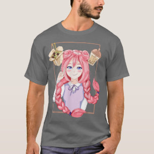Anime Girl Ramen Bubble Tea Japanisch Art Manga Ka T-Shirt