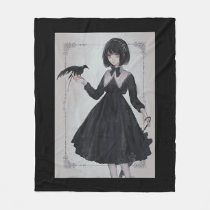 Anime Girl Sad Retro Ästhetik Japanisch Otaku Fleecedecke
