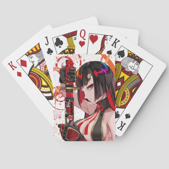 Anime girl Samurai Spielkarten (Rückseite)