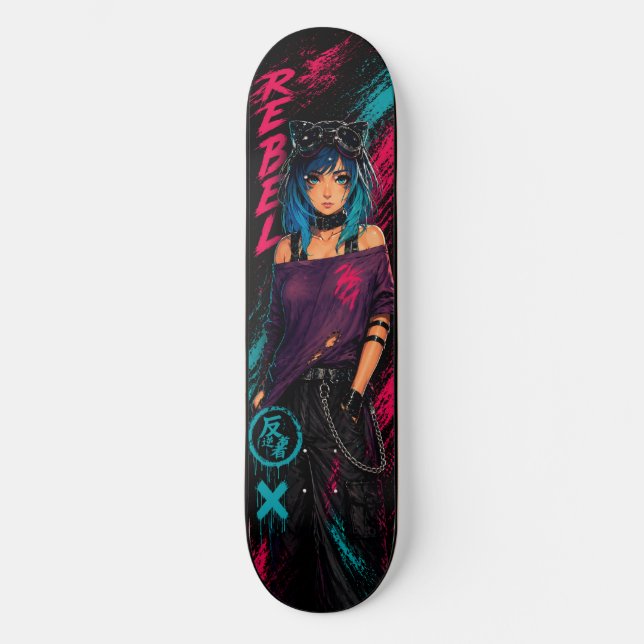 Anime Girl  Skateboard (Vorderseite)