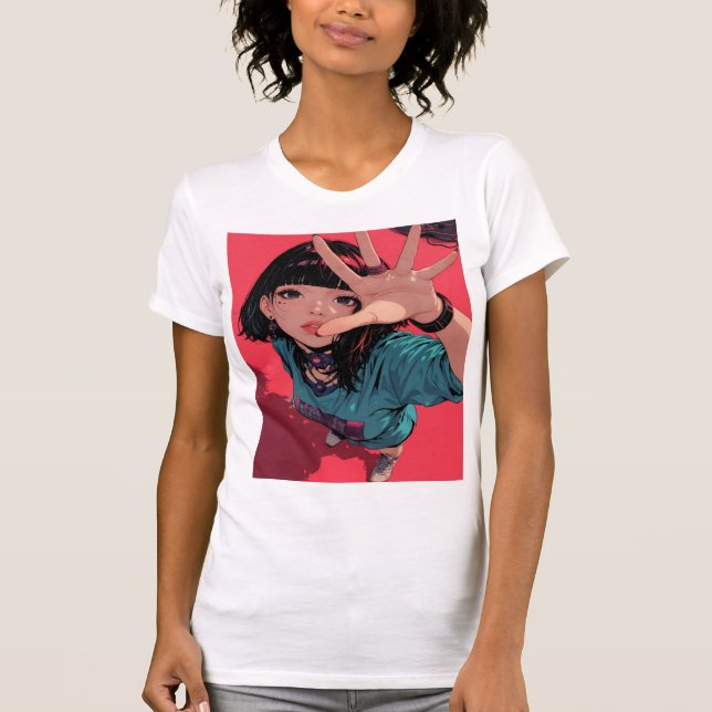 Anime Girl T-shirt High Quality Print (Vorderseite)