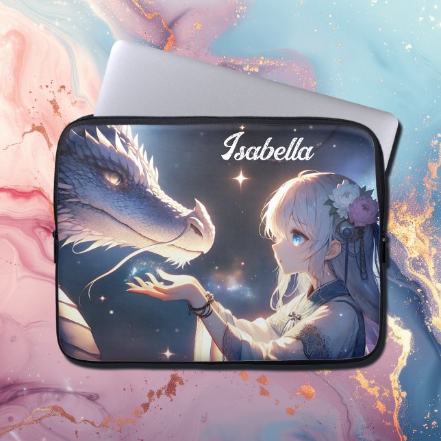 Anime Girl und ihr Drache Mystical Personalisiert Laptopschutzhülle (Von Creator hochgeladen)