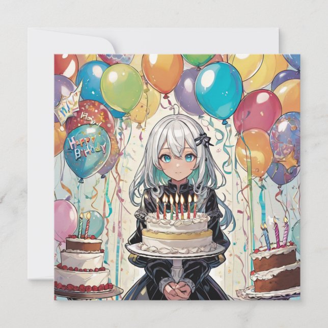 Anime girl Une invitation d'anniversaire (Devant)
