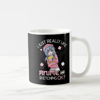 Anime Girl Waifu, die Anime Ramen und Sketchi Lieb Kaffeetasse