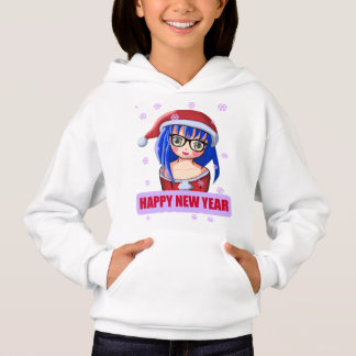 Anime Girl Weihnachtsmannmütze Hoodie