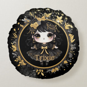 Anime Girls Goth Niedliches Dekorationsgeschenk Ka Rundes Kissen