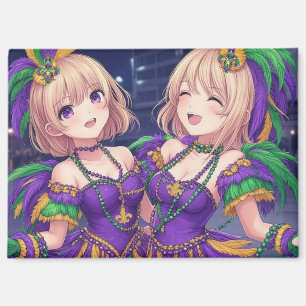 Anime Girls Mardi Gras Magnet
