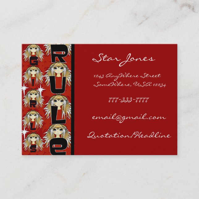 Anime Girls Rule Visitenkarte (Vorderseite)