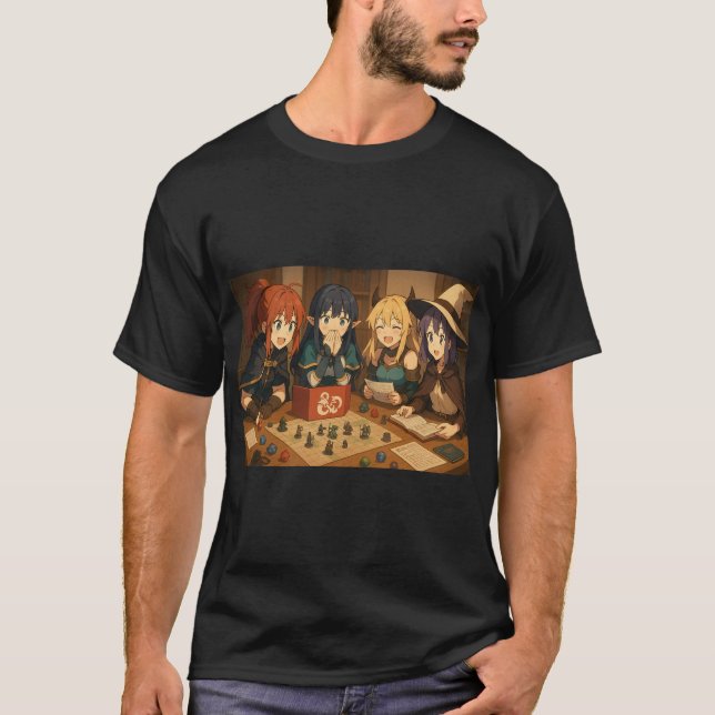 Anime Girls spielt D&D T-Shirt (Vorderseite)