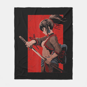 Anime Girls Teens Samurai Waifu Japanisch Otaku Ka Fleecedecke