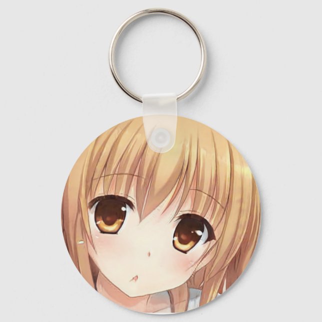 Anime goldhaarige Mädchen amber eye Überraschung S Schlüsselanhänger (Vorderseite)
