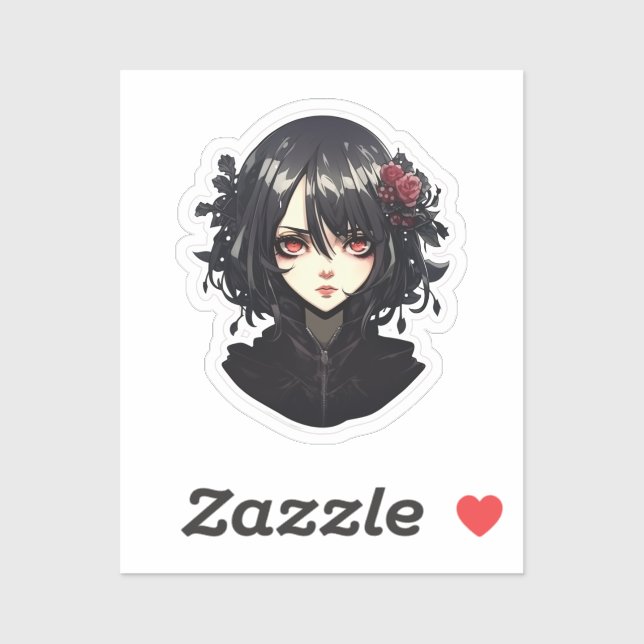 Anime Gothic Girl Aufkleber (Blatt)