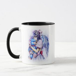 Anime Gothic Pink Angel Girl with Teddy Tasse