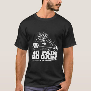 Anime Gym No Pain No Gain Weighlift Training P T-Shirt