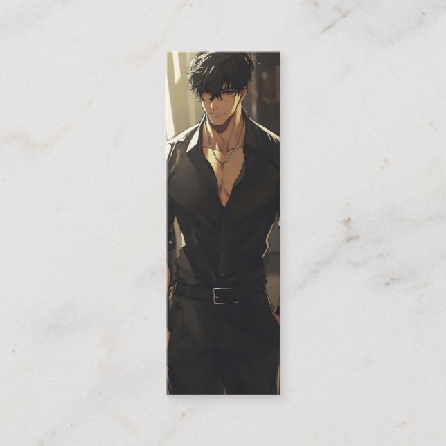Anime Handsome Dangerous Man Mini Visitenkarte (Vorderseite)