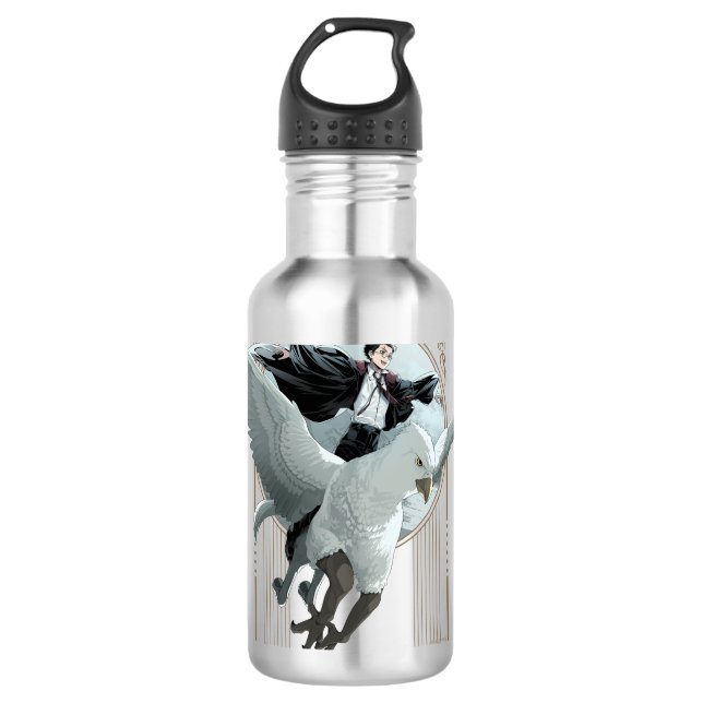 Anime HARRY POTTER™ Flight mit Buckbeak Edelstahlflasche (Vorderseite)