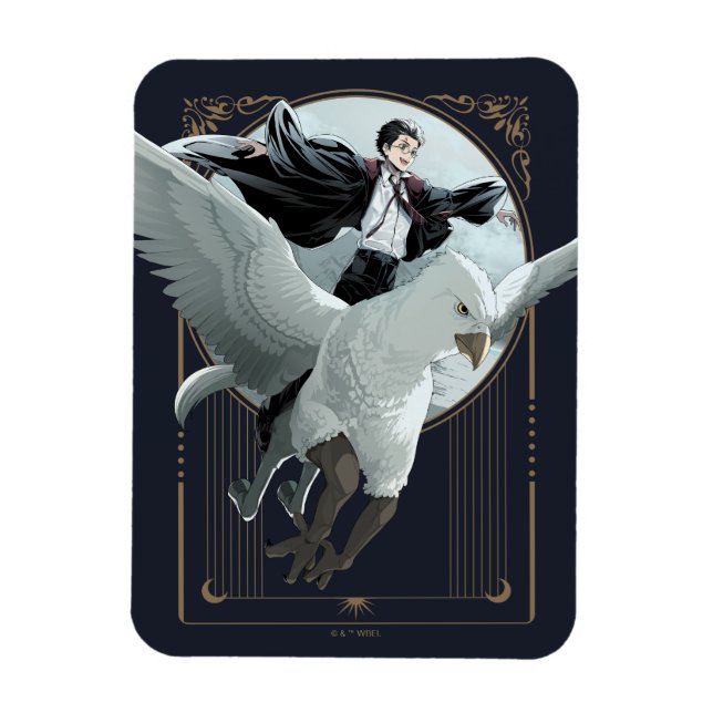 Anime HARRY POTTER™ Flug mit Buckbeak Magnet (Vertikal)