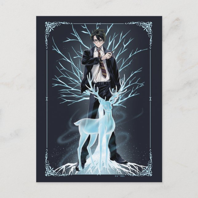 Anime HARRY POTTER™ Stag Patronus Postkarte (Vorderseite)