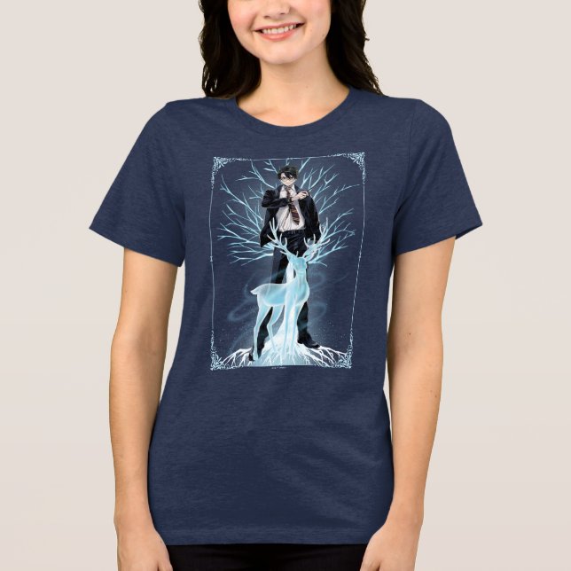 Anime HARRY POTTER™ Stag Patronus Tri-Blend Shirt (Vorderseite)