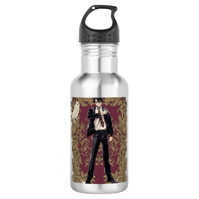 Anime HARRY POTTER™ Verziert Frame Edelstahlflasche (Vorderseite)