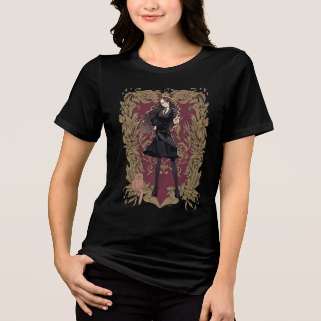 Anime Hermione Granger Verziert Frame Tri-Blend Shirt (Vorderseite)