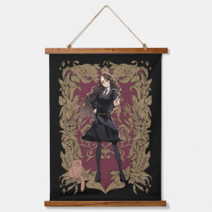 Anime Hermione Granger Zierlicher Rahmen Wandteppich Mit Holzrahmen