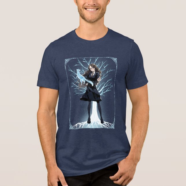 Anime Hermione Grangers Otter Patronus Tri-Blend Shirt (Vorderseite)