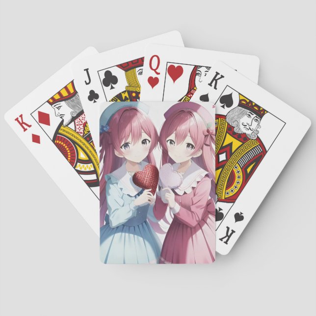 Anime herts Valentine Spielkarten (Rückseite)