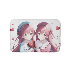 Anime herts Valentine's Day Badematte