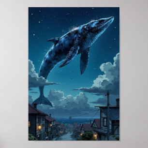 Anime-Himmelswal-Fantasie-Wandkunst Poster