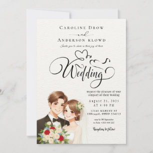 Anime-Hochzeitspaar Einladung