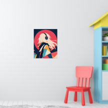Anime-Inspirationsdruck Nr. 8 Wind in ihren Haaren